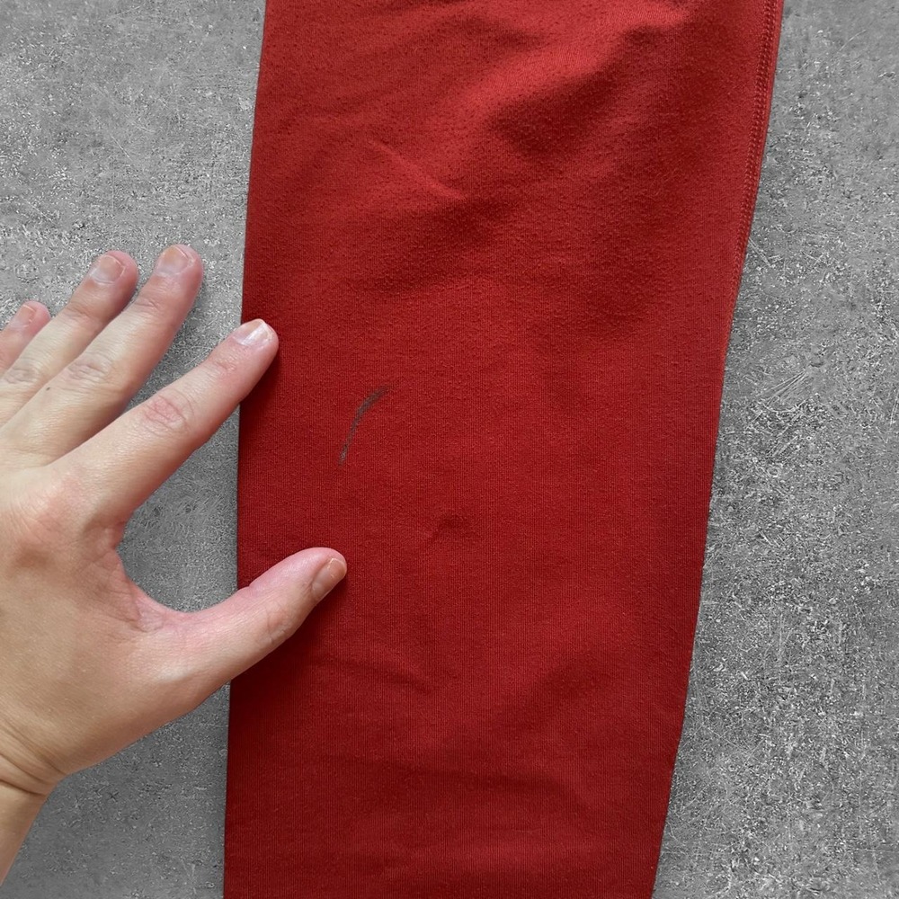 Victorias Secret PINK Cozy Leggings Rust Orange Burgundy Logo Medium - Picture 4 of 8